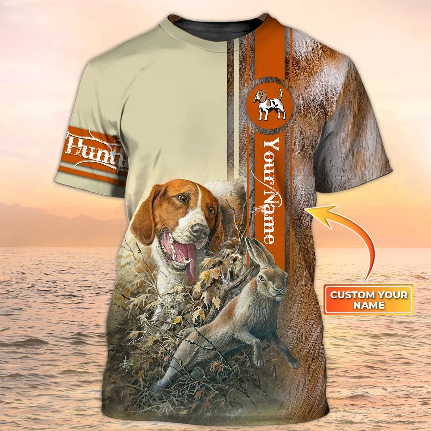 Personalized Name Rabbit Hunting With Beagle 3D All Over Printed Men's t shirt Summer style Casual Unisex street T-shirt TX282