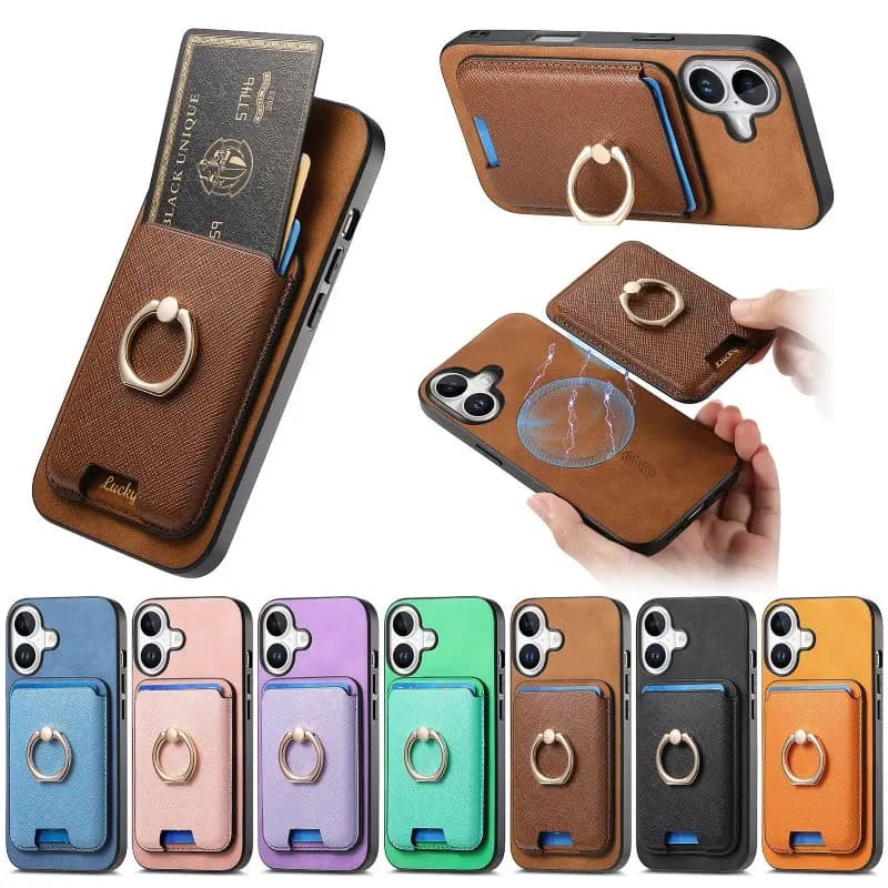 Detachable Finger Ring Card Holder Phone Case for Huawei Pura 70 Ultra/Honor 100/90 Pro/X50/X7a/X8b/X9b/Magic 7/Play 8T/Nova 13