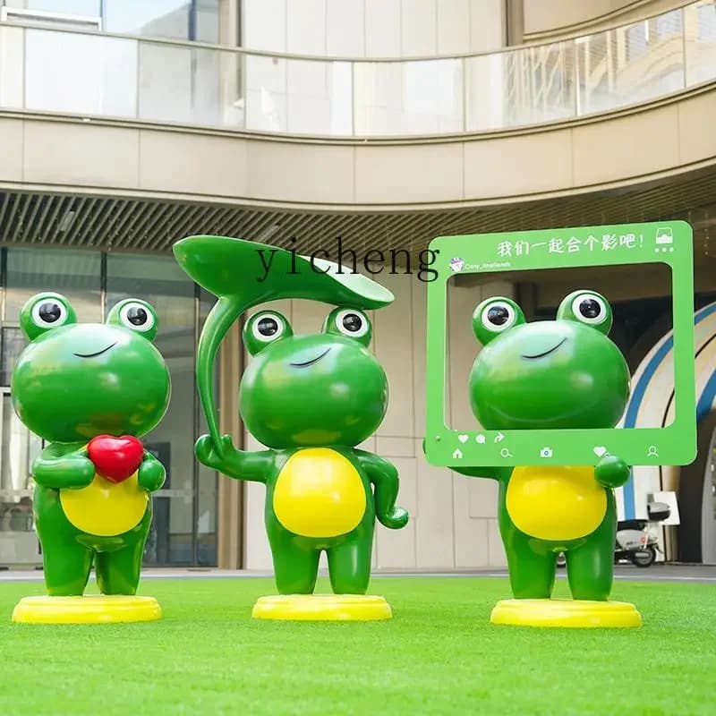 L7-15 outdoor cartoon frog sculpture floor-to-ceiling ornament shopping mall Meichen restaurant welcome decoration