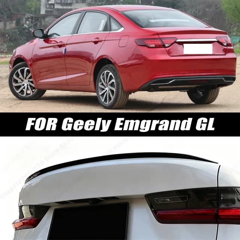 120CM Glossy Black Soft Rubber Universal Rear Trunk Spoiler 5D Carbon Look Tail Wing Fit For Geely Emgrand GL Car Accessories