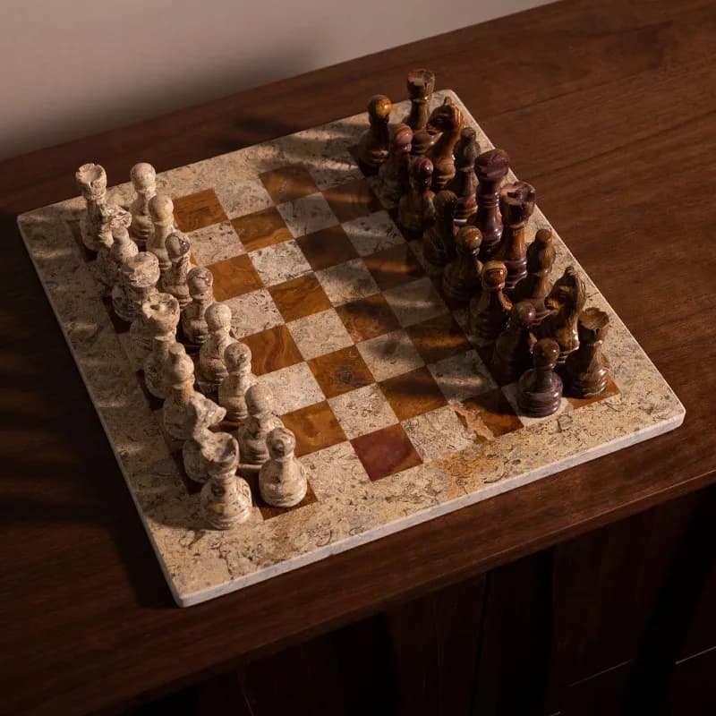 Imported natural jade chessboard, antique handmade ornaments, model room, living room, study table, lattice, chess