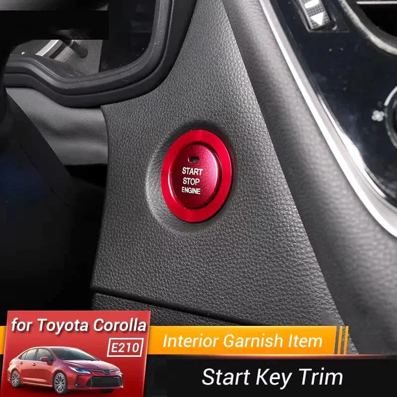 Car Engine Start Button Replace Key Cover Stop Accessories for Toyota Corolla 2018 2019 2020 2021 2022 E210 12th