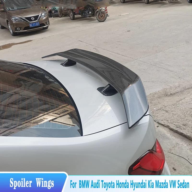 Universal Spoiler For BMW Audi Toyota Honda Hyundai Kia Mazda VW All Sedan Rear Trunk Spoilers ABS Material Exterior Accessories