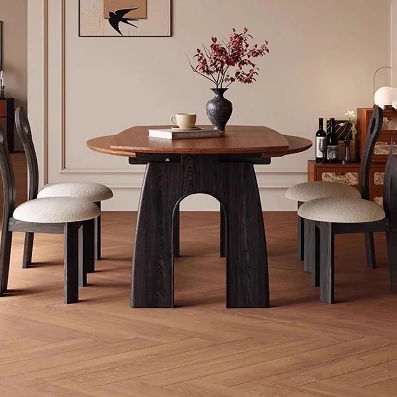 Style Premium Dining Table Vintage Nordic Aesthetic Elegant Dining Tables Unique Design Tavolo Pieghevole Living Room Furniture