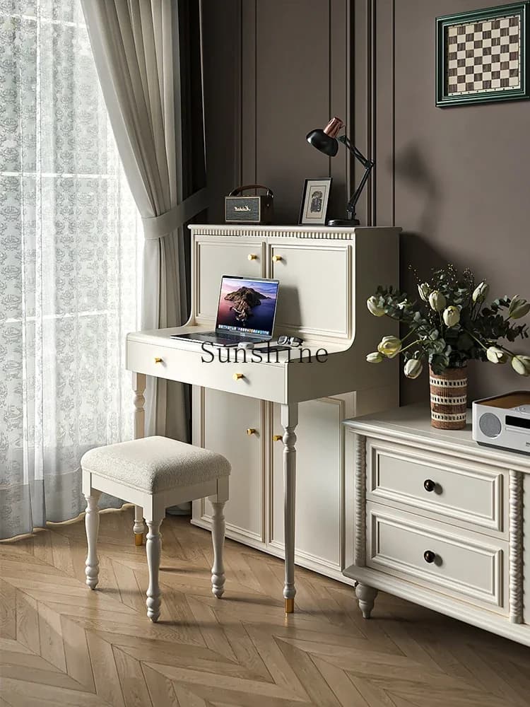 Furniture French retro bedroom Nordic cream style master bedroom piano dressing table  FT