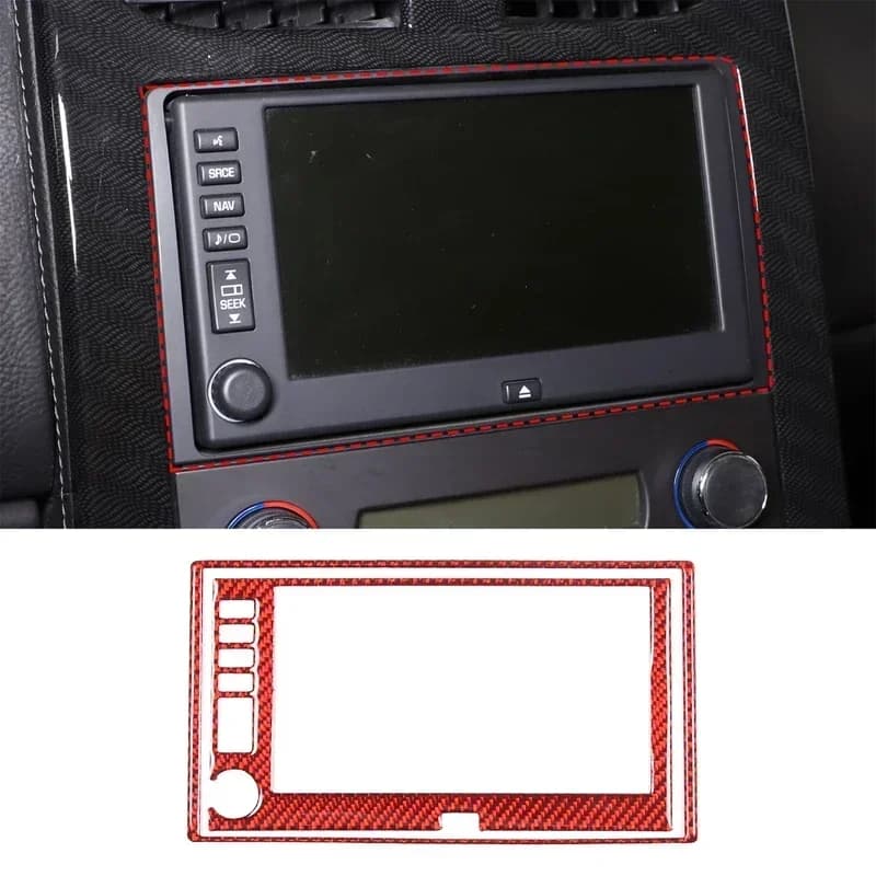 For Chevrolet Corvette C6 2005-2013 Soft Carbon Fiber Central Control Navigation Screen Frame Decoration Sticker Car Accessories