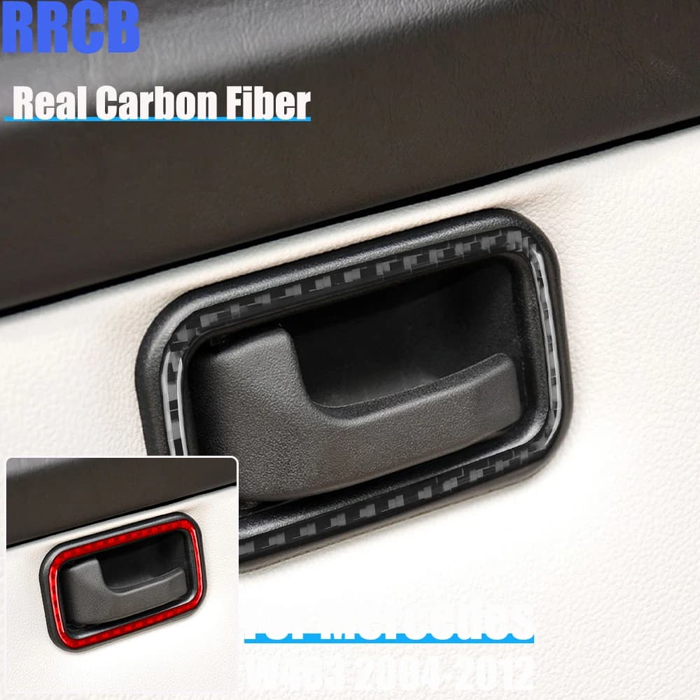 Real Carbon Fiber Car Accessories Handle Frame Soft Cover Sticker For Mercedes-Benz G Class W463 G500 G55 G63 G550 2004-2012