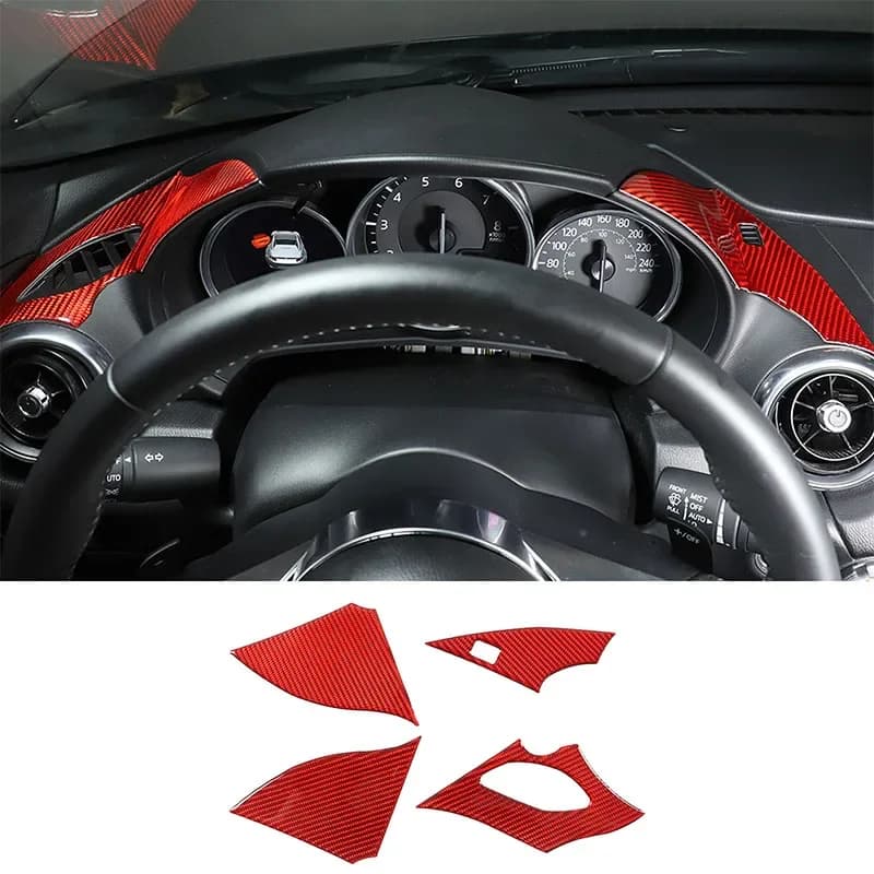 For Mazda MX-5 2016-2023 Soft Carbon Fiber Dashboard Cover Both Sides Decorative Sticker Interior Modification Accessories