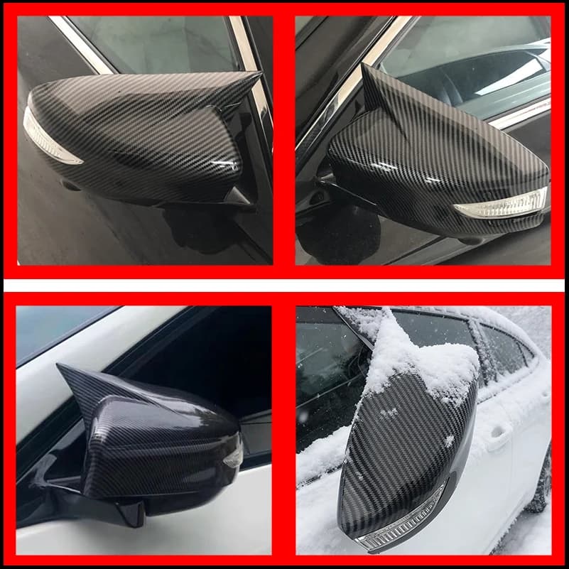 For Nissan Pulsar 2014-2017 Sticking Style Of Horn Rearview Mirror Cover Decoration Frame Auto Parts Car Accessories