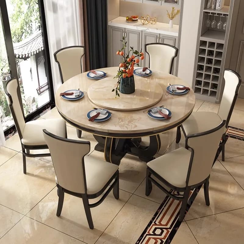 Japanese Round Dining Tables Design Decoration Brown Modern Kitchen Dining Tables Space Saving Mesa Comedor Home Furniture