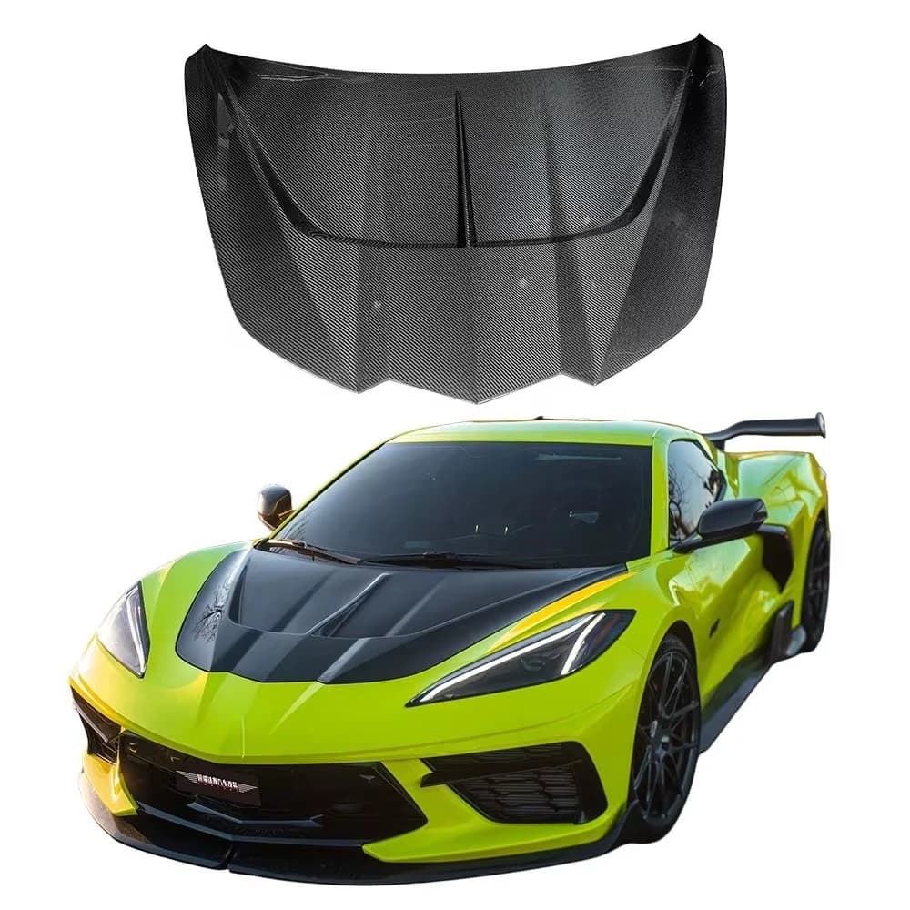 High Quality Carbon Fiber Bonnet Hood for Chevrolet Corvette C8 Z06 with Perfect Fitment
