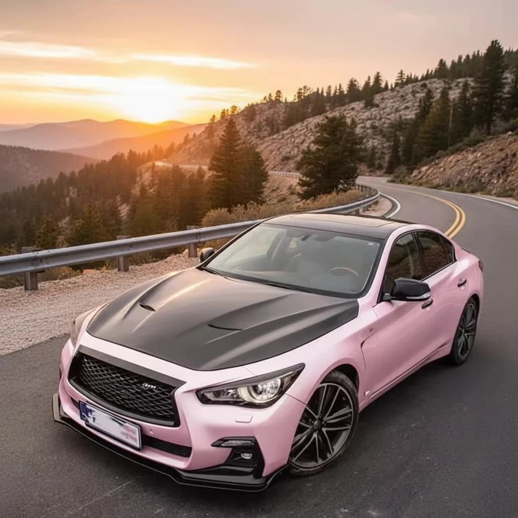 MRD S Style Carbon Hood for Infiniti Q50 2014+ Q60 Carbon Fiber Hood Bonnet  V1