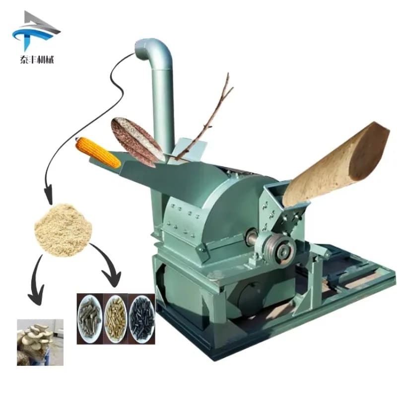Wood Sawdust Crusher Motor Transmission Belt Drive Type Palm Leaves Portable  Chipper Shredder Machine Sawdust Crusher
