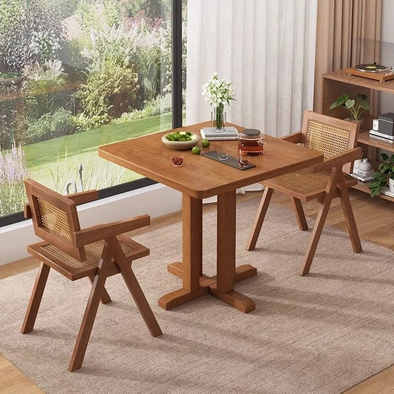 Balcony tea table and chair combination square milk shop coffee small apartment