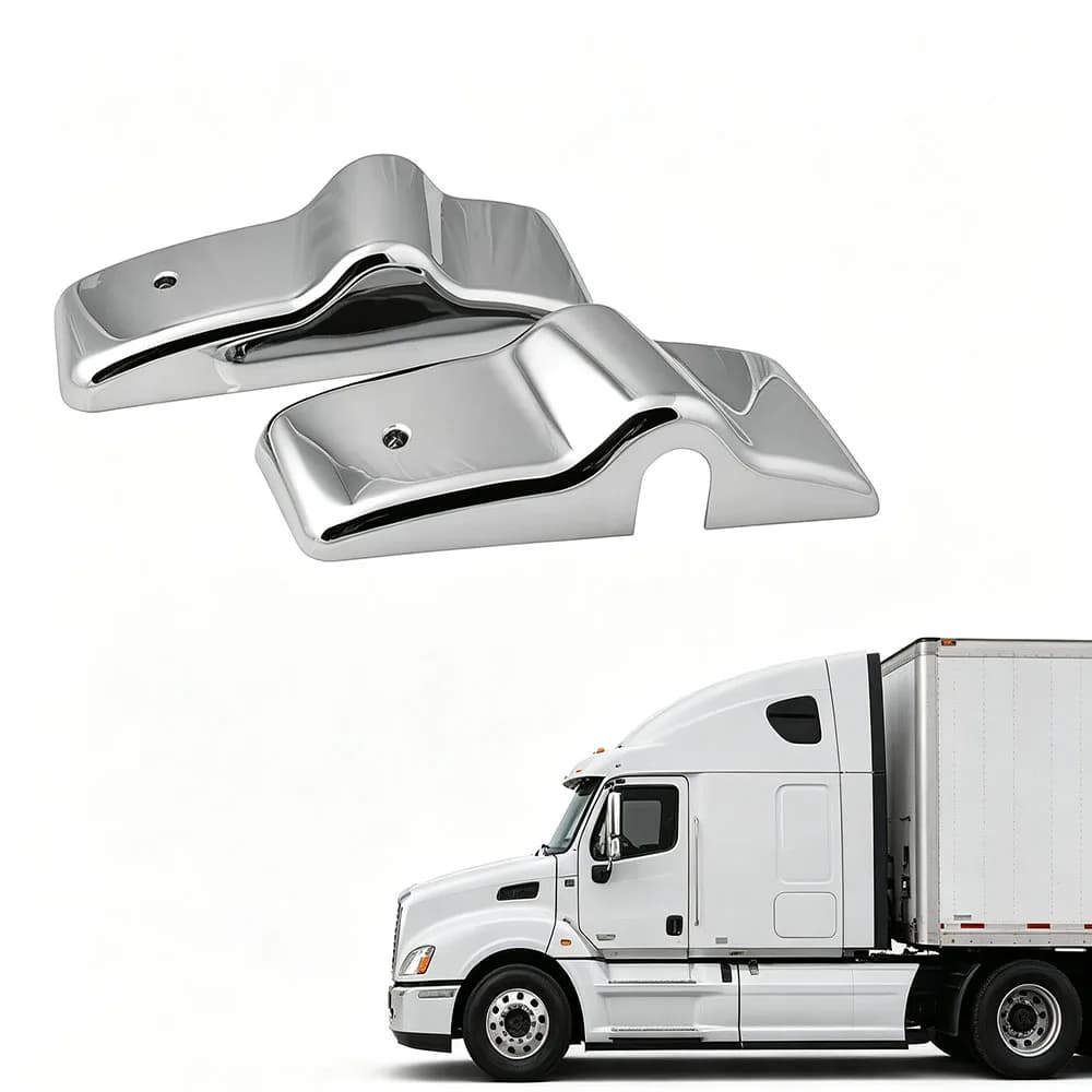 Chrome Door Mirror Bracket Cover LR RH 2Pcs For Freightliner Century Class Columbia Truck Rearview Mirror Housing Parts