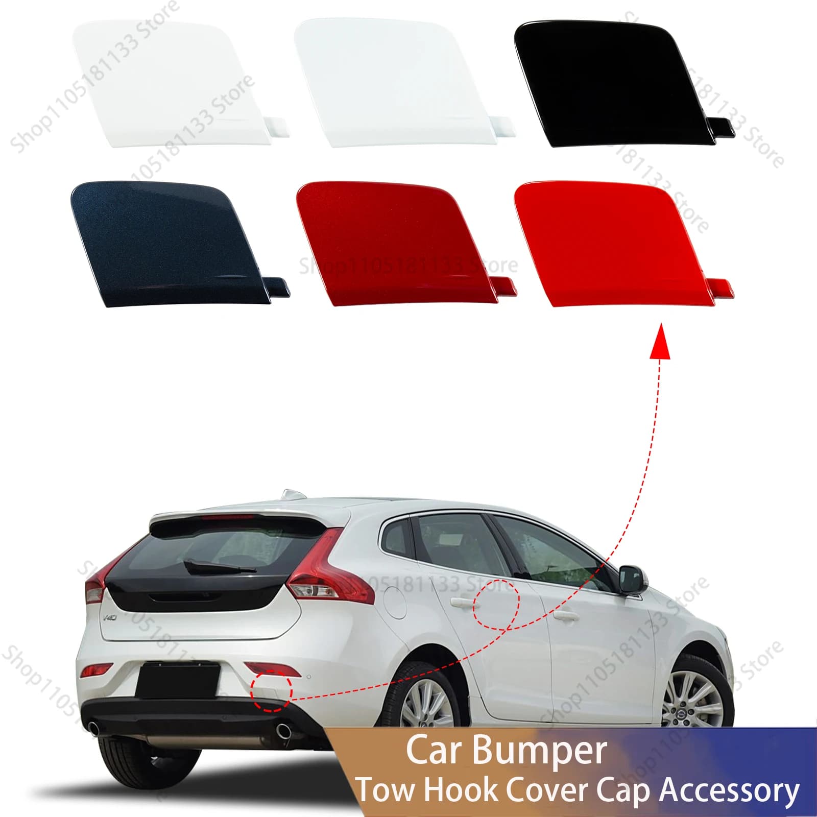 For Volvo V40 2013-2019 Rear Bumper Tow Hook Cover 39814200 OE Replacement Premium Quality Direct Fit Installation