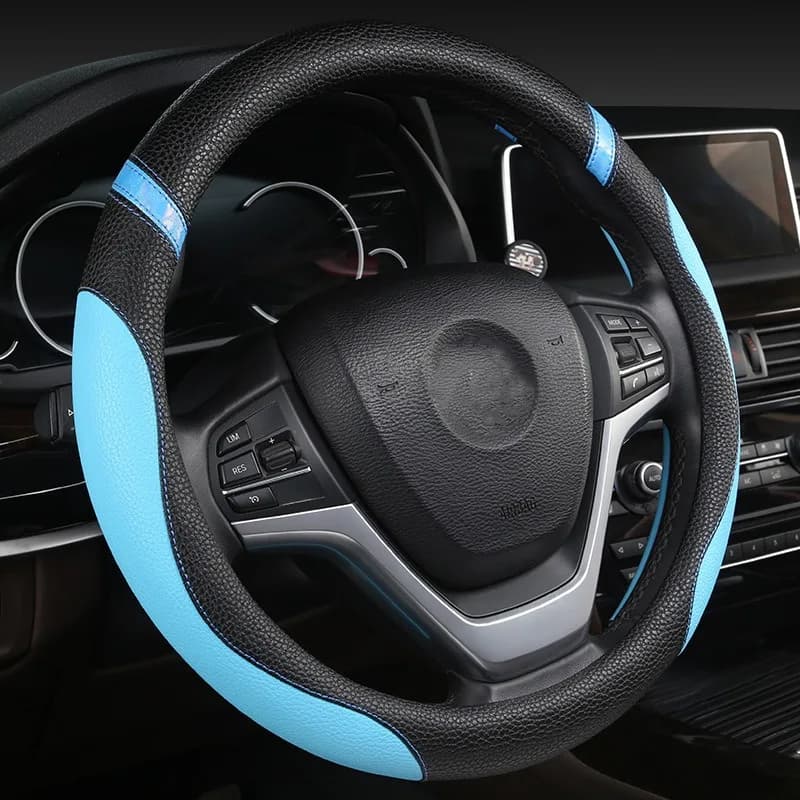 Universal Steering Wheel Covers Anti-slip PU Leather Car Steering Wheel Grip Car Accessories Interior O/D Shape Steering Covers