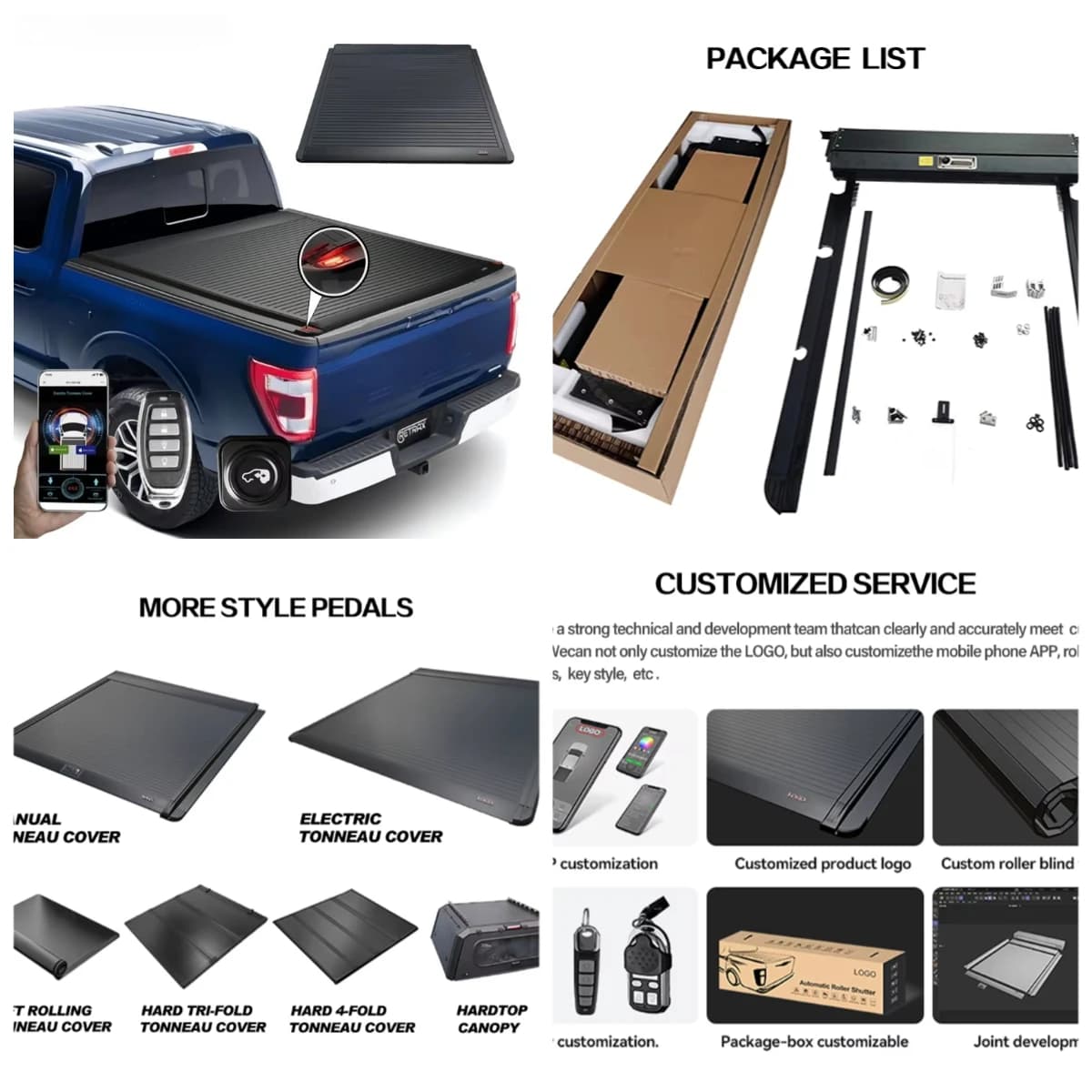 Electric Retractable Tonneau Cover for F150 XLT Sport Raptor 5.5ft 6.5ft Bed 2019-2025