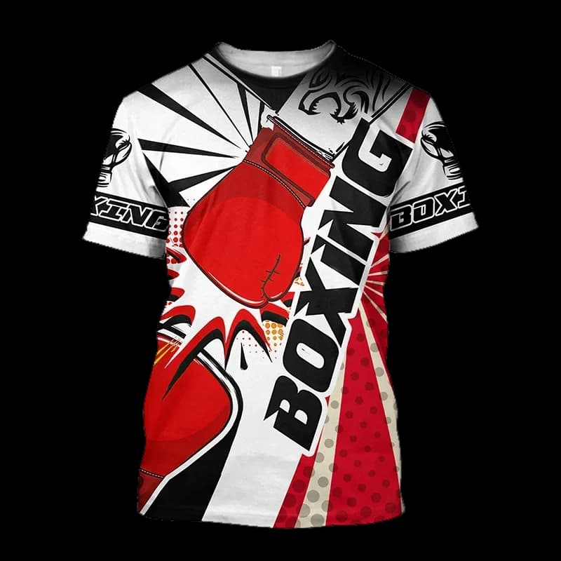 Boxing Training T-shirt Quick Dry Loose Casual Sports Tough Guy Style Men Round Neck Short Sleeve Oversized Comfortable Clothing