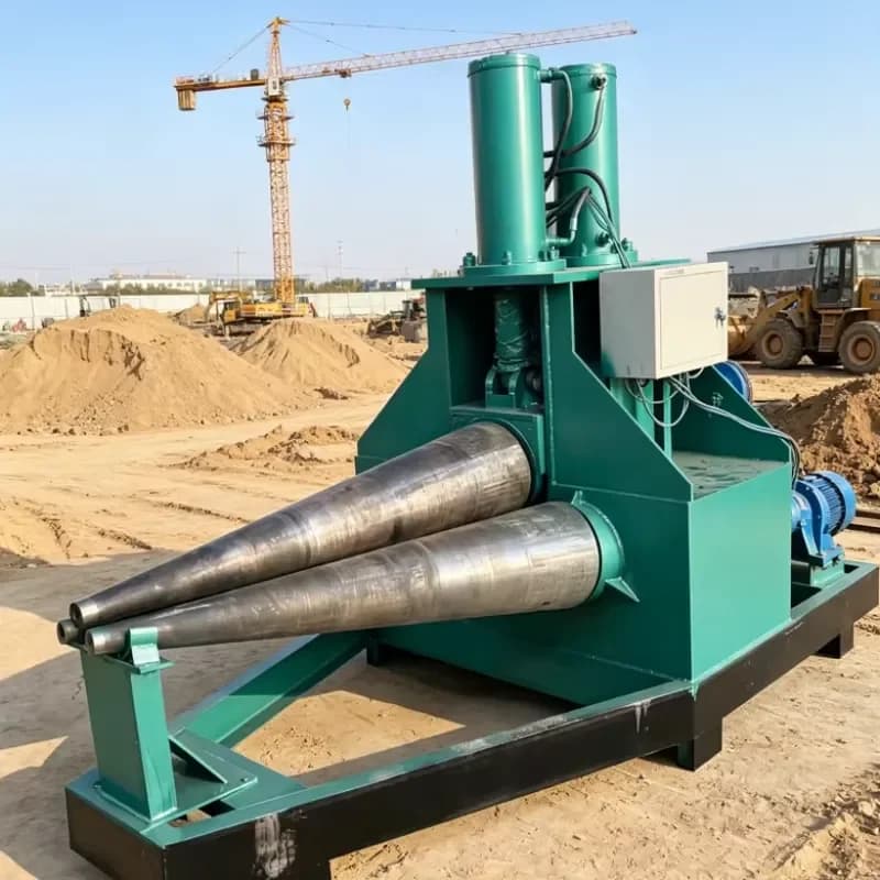 CE Certification Factory Direct 3-Roller Full-active Hydraulic Taper Bending Machine 200mm Lower Roller for Pressure Vessel