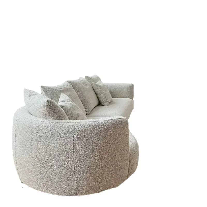 circular curved sofa Baxiter fabric Teddy snowflake velvet sofa