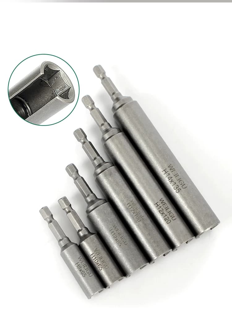 8mm-19mm Extended And Deepened 0pening Socket Head Outer And Inner Hexagonal Nut Wind Wrench Electric Wrench Length 80mm/85mm