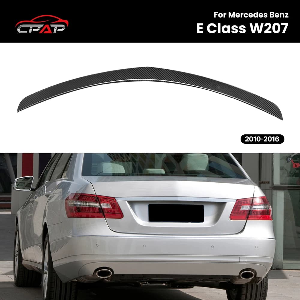 Real Dry Carbon Fiber Rear Trunk Spoiler Boot Wing for Mercedes Benz E Class W207 Coupe OEM Style 2010-2016