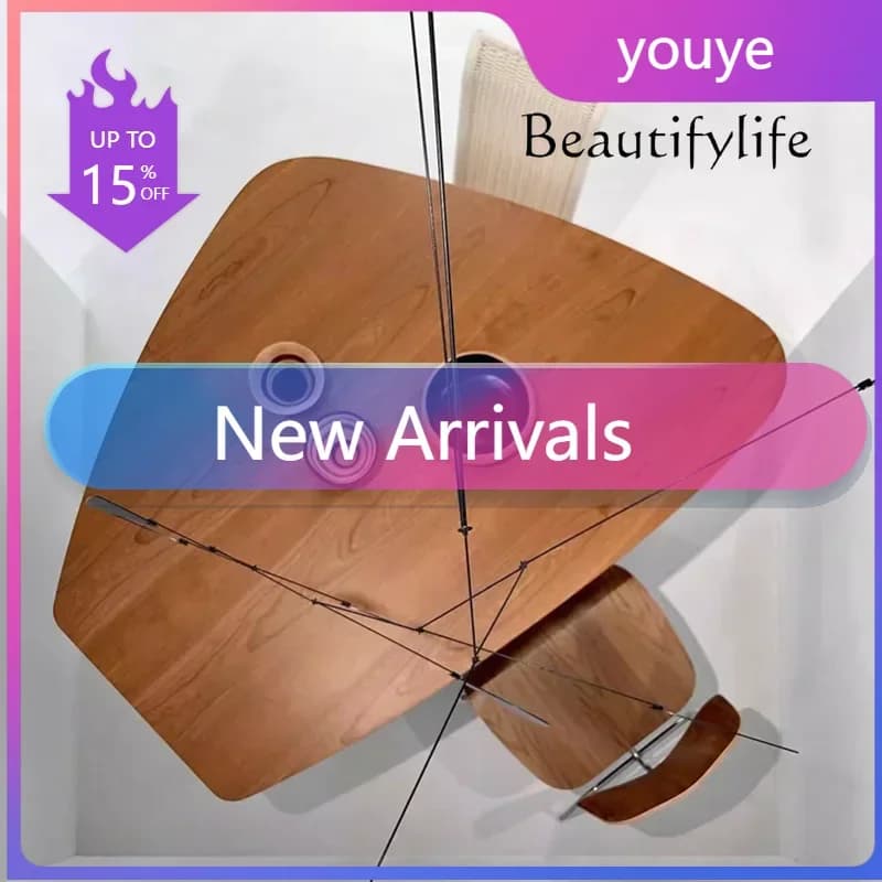 N36 A Medieval Solid Wood Desk Retro Nordic Corner Special-shaped Desk Dining Table Modern Simple Designer Italian Desk