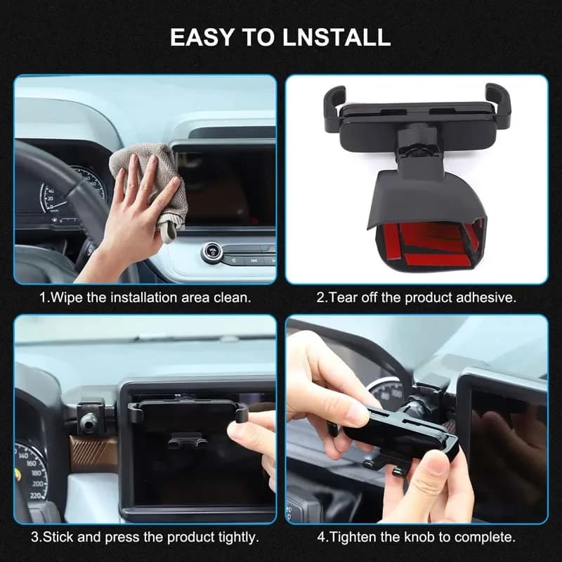 ABS Black For Ford Maverick 2022+ Car navigation screen left mobile phone stand car interior modification accessories