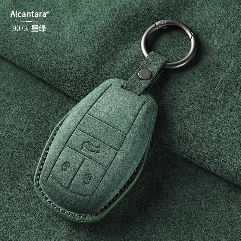 For Bentley Bentayga Continental Flying Spur Mulsanne Key Case Cover Ring Alcantara Accessories