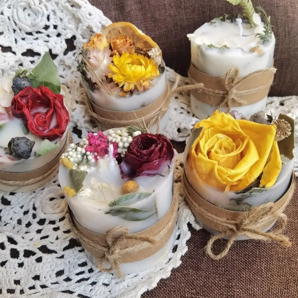 Artistic Dried Flower Aromatherapy Candle Eternal Rose Aromatherapy Candle Plant Essential Oil Fragrance Expansion Home Decorati