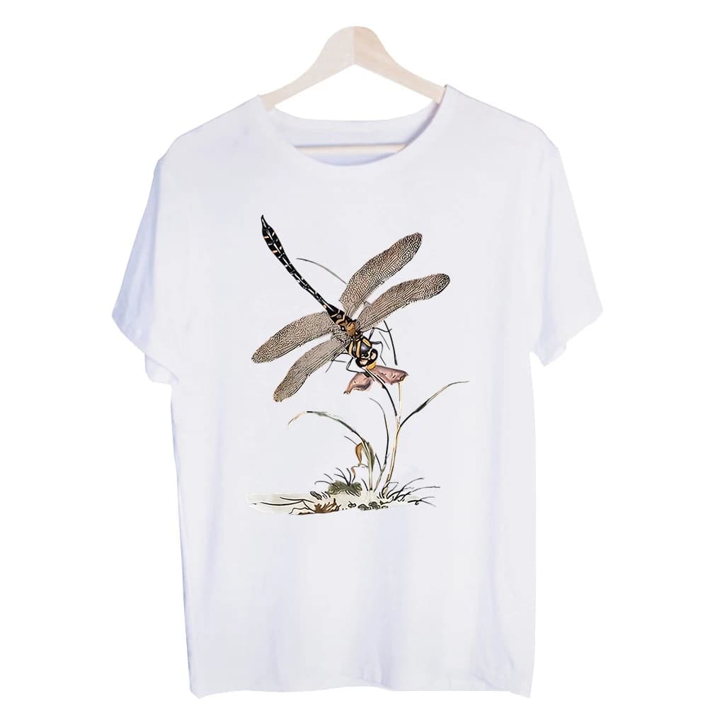 Men's Dragonfly Nature Graphic Tee, Short Sleeve Crew Neck T-Shirt for Casual Summer Outfits
