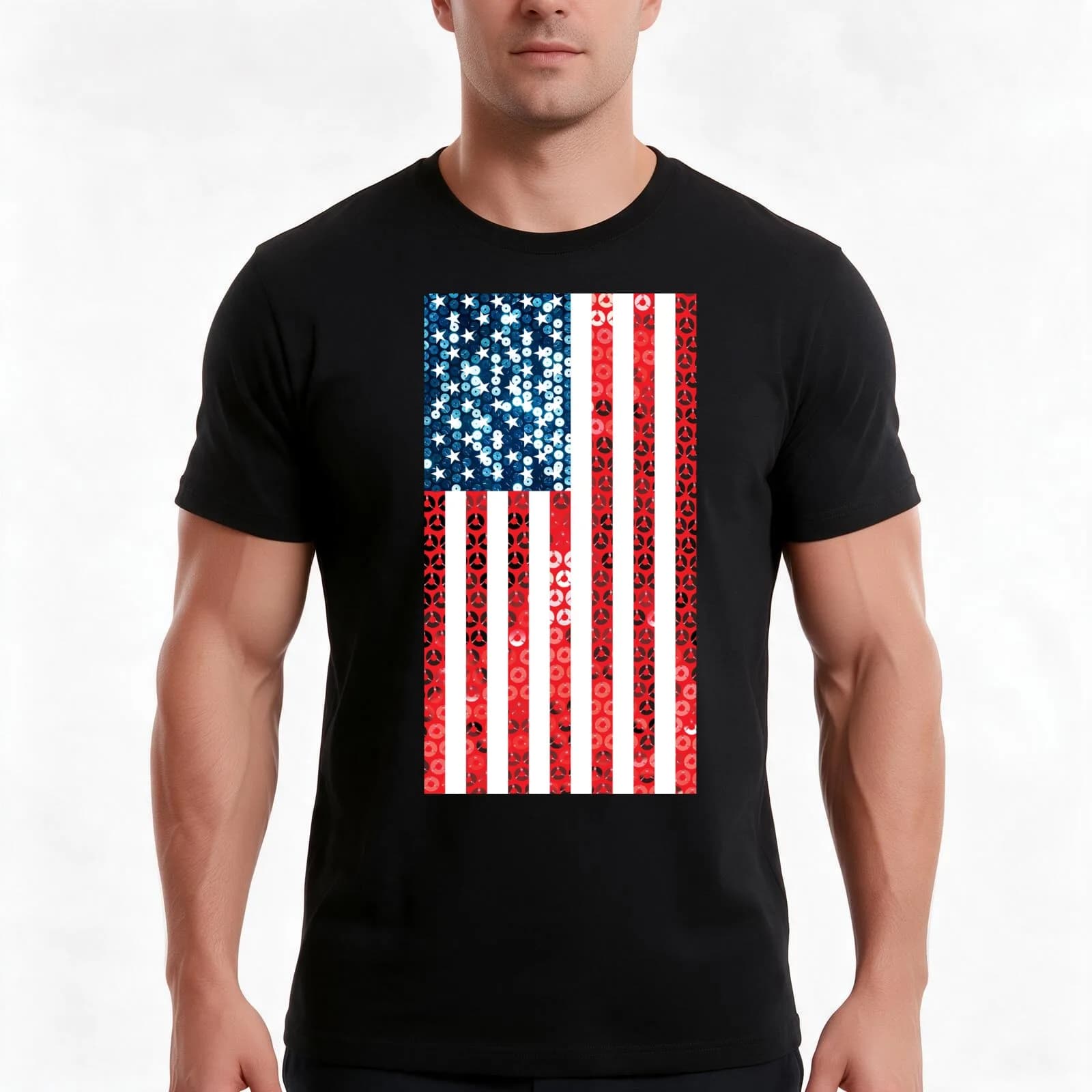 vertical american flag T-Shirt, Summer Casual Cotton Tee, Oversized Streetwear Tops, Vintage Graphic Print, Unisex Men Women