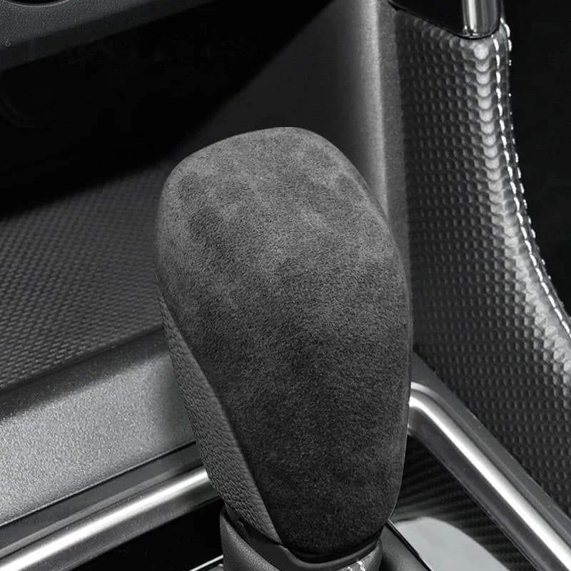 Trim For Subaru WRX XV Forester Outback Auto Parts Gear Lever Shift Knob Cover Alcantara Suede Handle Protector Car Accessories