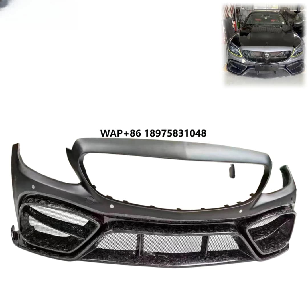 High Quality New Carbon Fiber YT Style Front Bumper, Suitable for W205 C63 C-Class Upgraded Car Parts