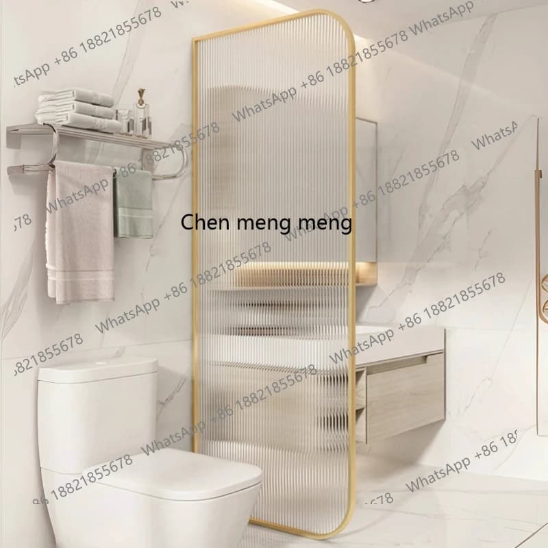 Cream wind stainless steel Changhong glass screen dry and wet separation washbasin blocking partition