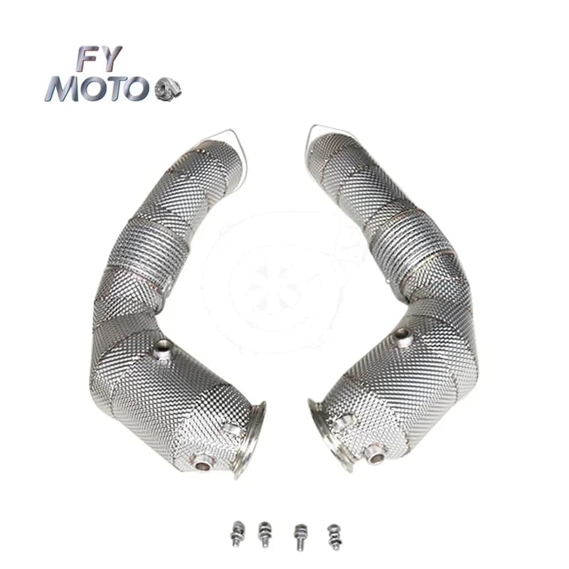 For BM W V8 N63 550i 650i 750Li X5 X6 X5M X6M 2011-2017 Catted Downpipe with Heat Shield