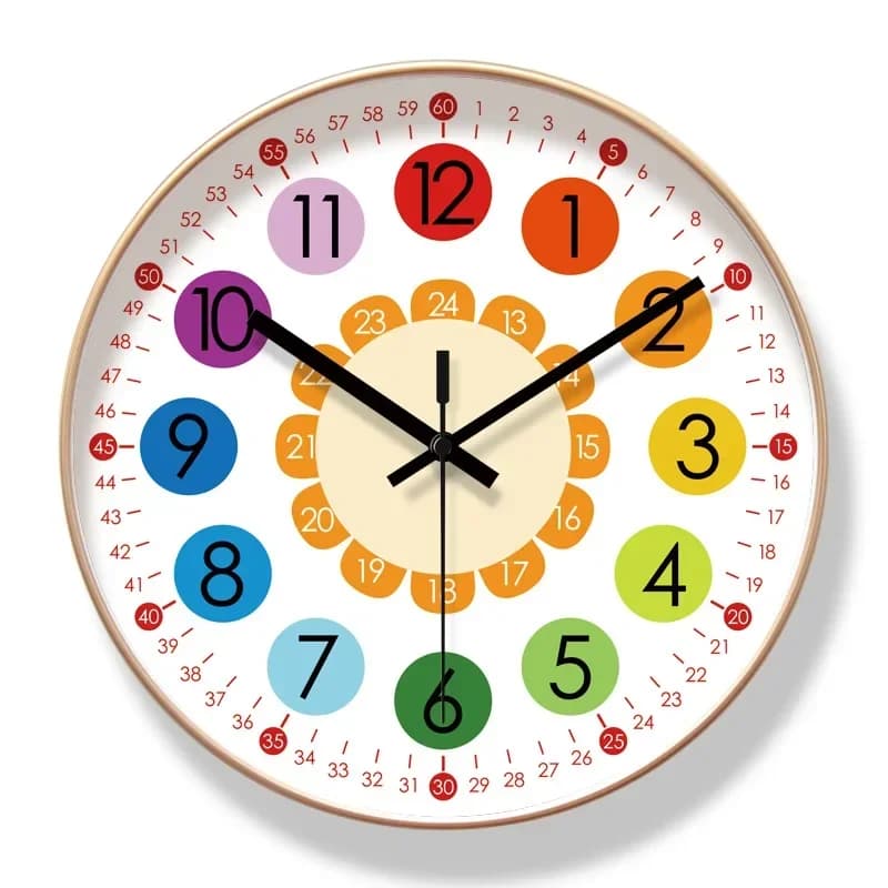 Cartoon Clock Children Creative Wall Clock Simple Home Living Room Early Education Silent Teaching Clocks decor Reloj De Pared