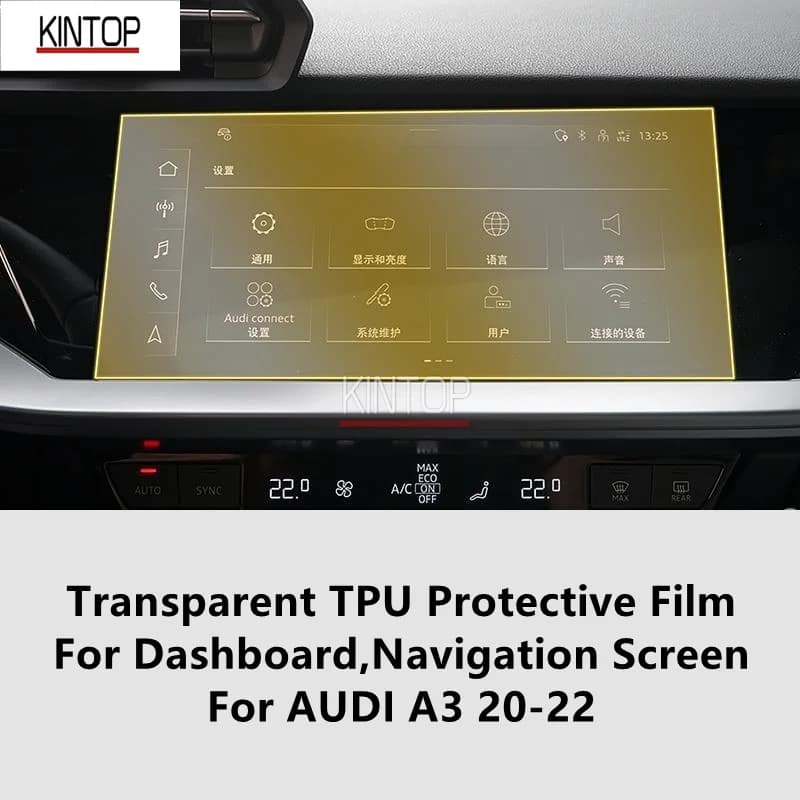 For AUDI A3 20-22 Dashboard,Navigation Screen Transparent TPU Protective Film Anti-scratch Repair Film Accessories Refit