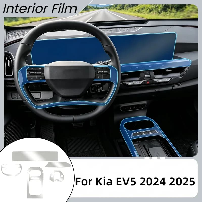 For Kia EV5 2024 2025 Pre-cut Car Center Console Dashboard Navigation Protective Film Anti-scratch Sticker Interior Accessories