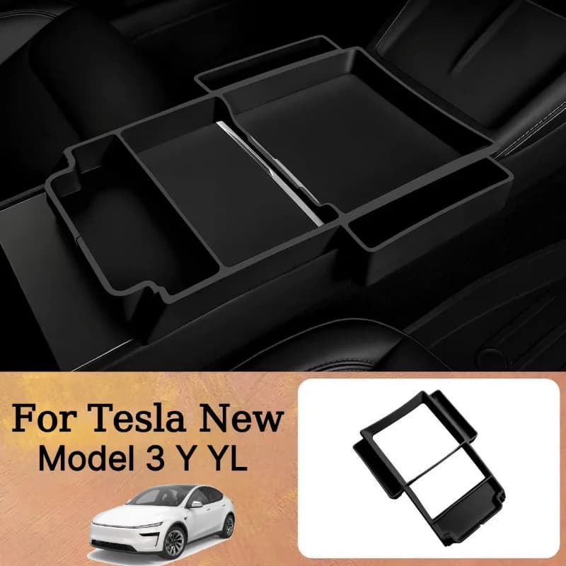 For Tesla Model 3 Y YL Juniper 2025-2026 Silicone Central Control Panel Frame With Pocket Center Console Storage Box Organizer