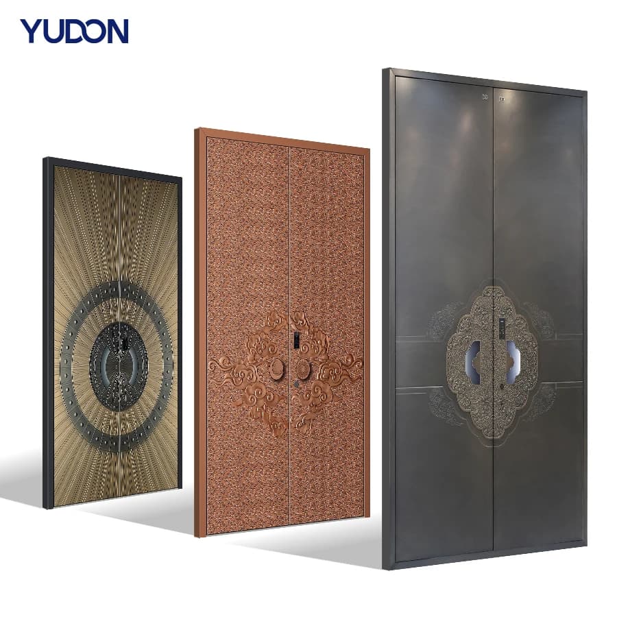 YUDON DOOR Modern Zinc Alloy Security Slide Doors 3D Model Exterior Entry Door Fire Prevention Apartment Living Room Hotel