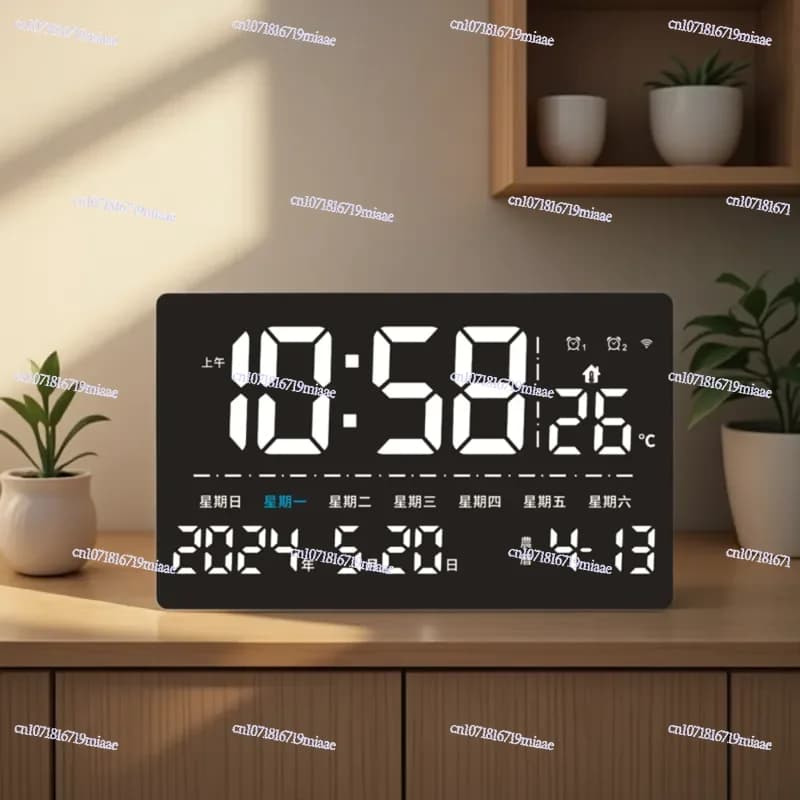 WiFi networking automatic time calendar electronic clock led large screen digital display calendar time table