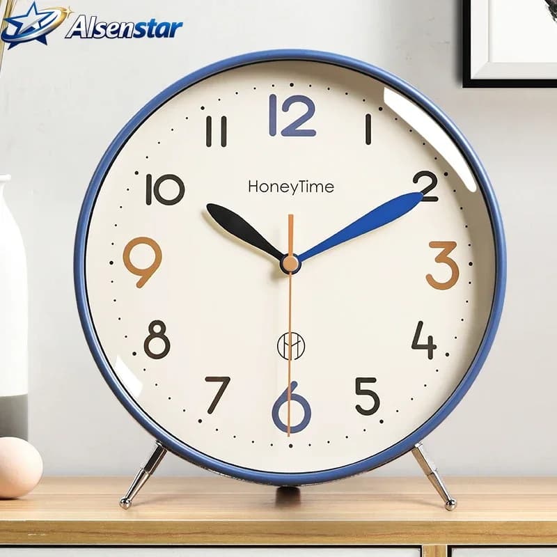 Silent Non Ticking Modern Table Clock Simple Quartz Desk Clock For Living Room Bedroom Home Sitting Room Office Classroom Decor