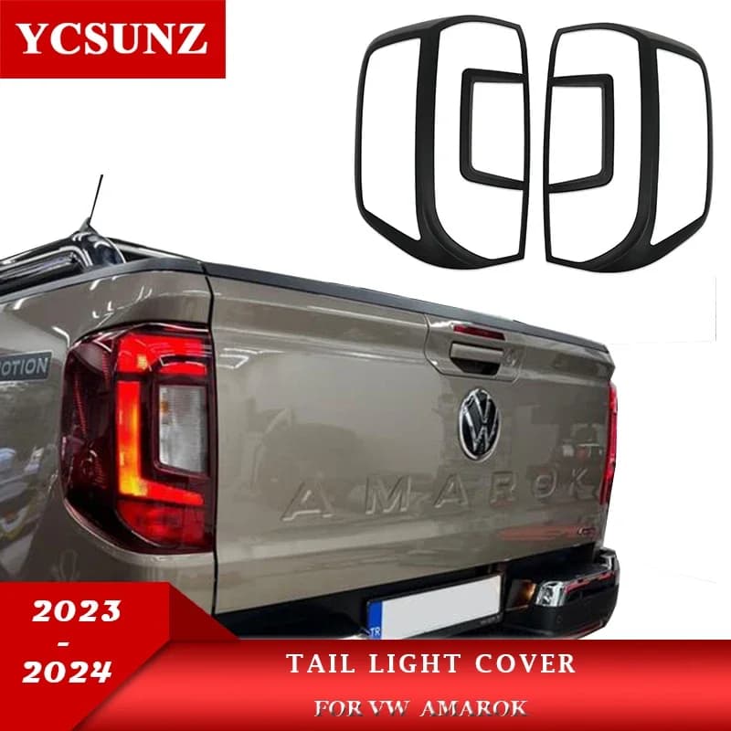 Matte Black Tail Light Cover Trim For VW Volkswagen Amarok 2023 2024 2025 Double Cabin Car Accessories