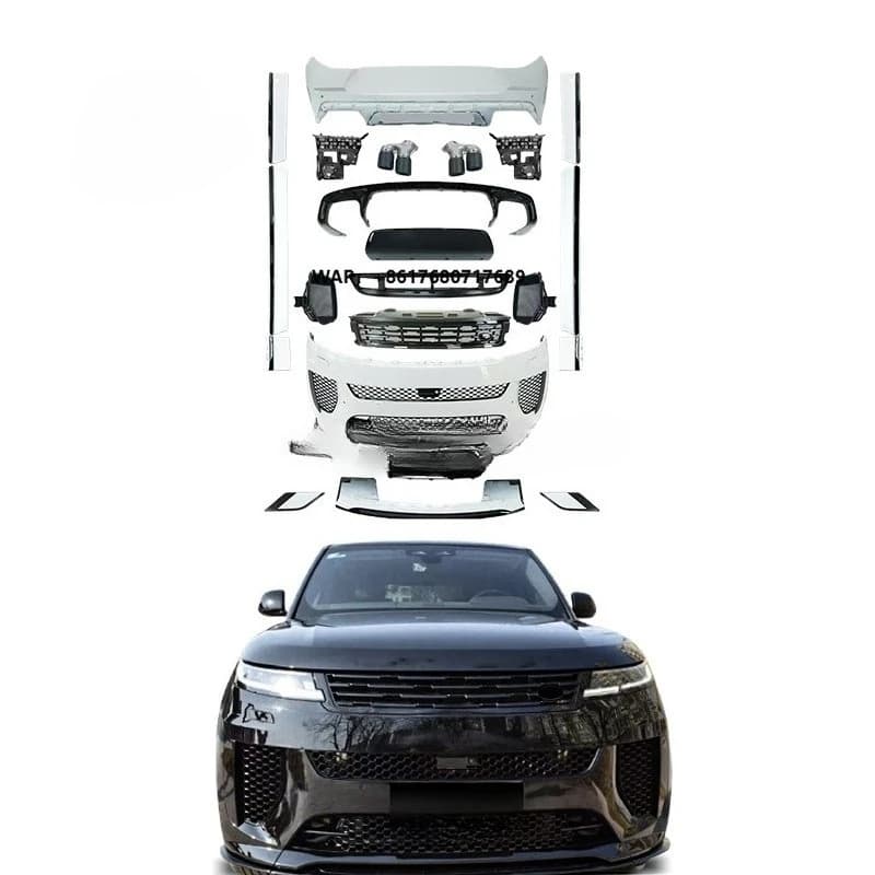 L494 to SV Bodykit for Range Rover Sport Body Kit to 2023+ SV Front Rear Car Bumper Car Grill Rear Lip Exhaust Pipe Car Body Kit