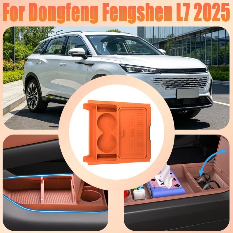 For Dongfeng Fengshen L7 2025 Center Console Lower Storage Box, Drop-in Organizer Tray, Sunglasses Holder, Interior Accessory