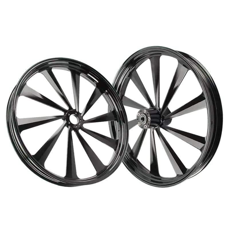 32-Inch modified wheel hub forged aluminum wheel, black and white anode bright black, suitable for gliding touring car series