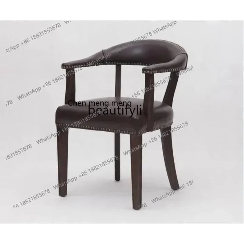 ss8350 American country retro dining chair French old solid wood high-end single chair hotel cafe neoclaical chair