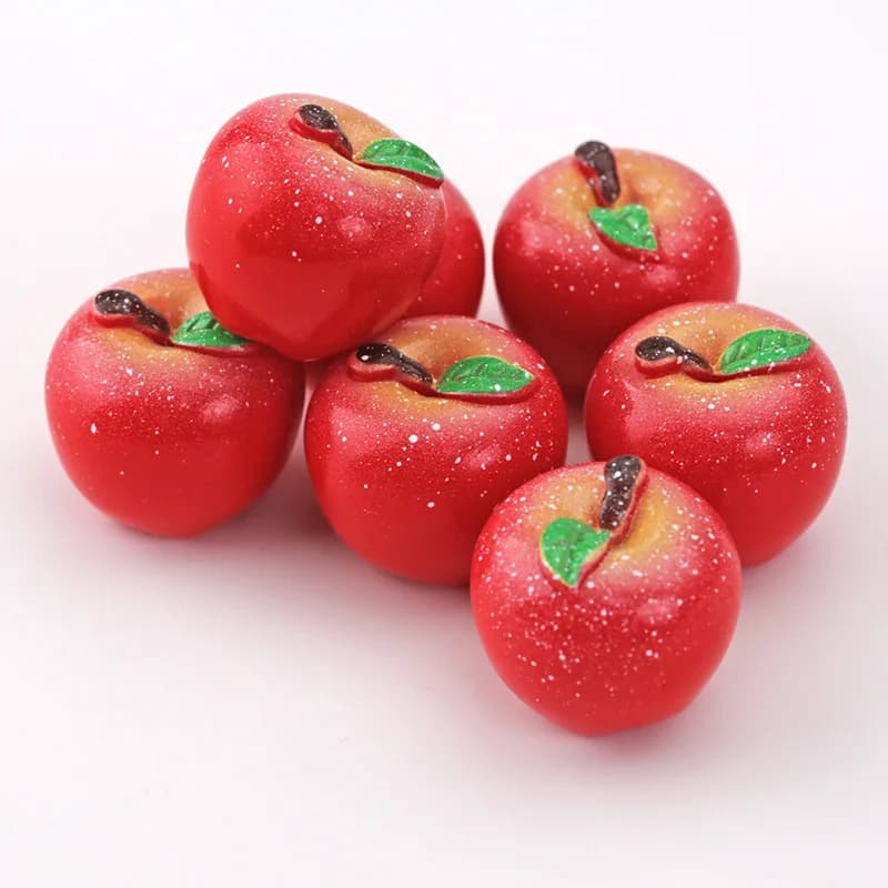 Mini Red Apple Fruit Apple Model Simulation Fruit Resin Fake Food DIY Pendant Doll Accessories Home Decor Decoration